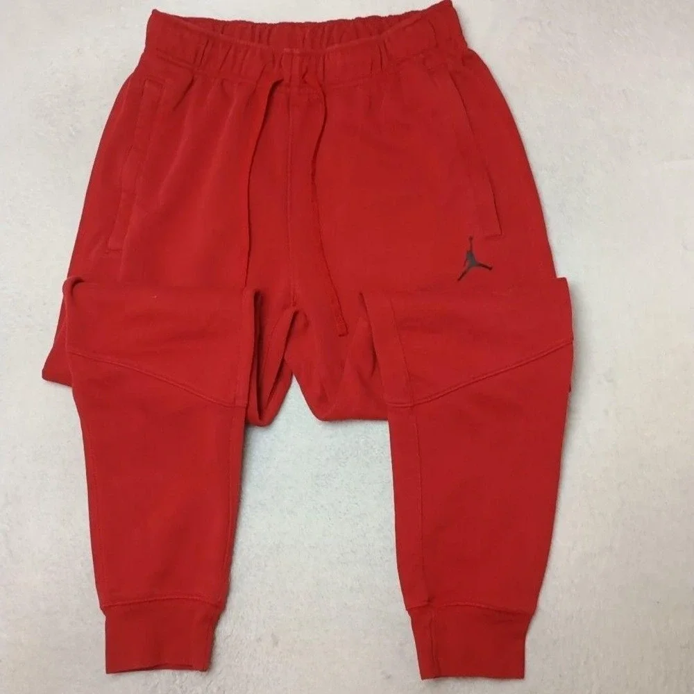 Nike Air Jordan Jogger Pants Mens S Red Tapered Slim Joggers Essentials DQ7332